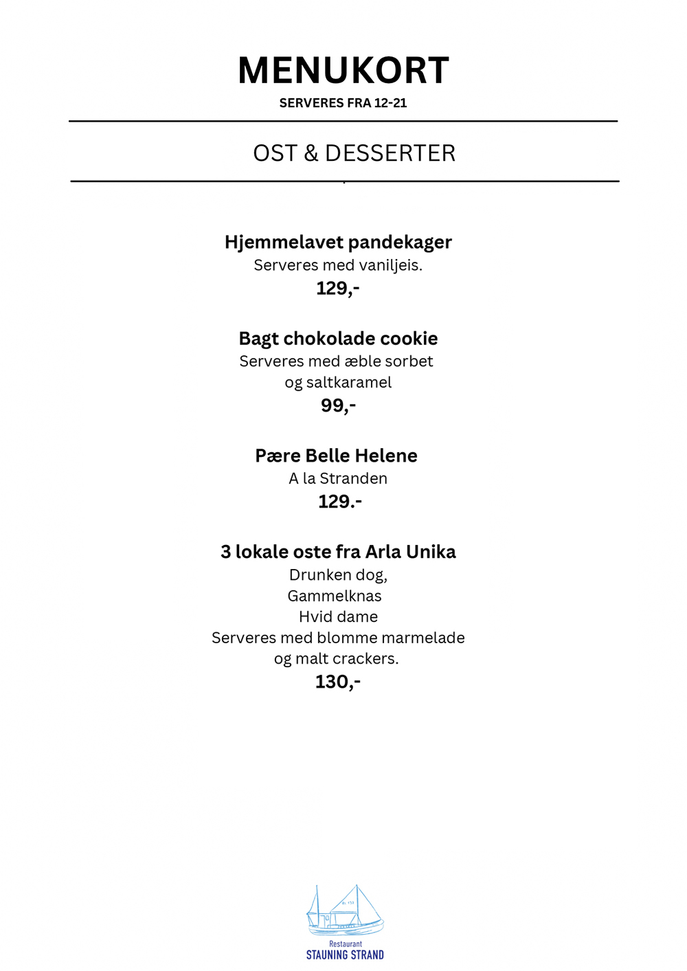 ost og desserter